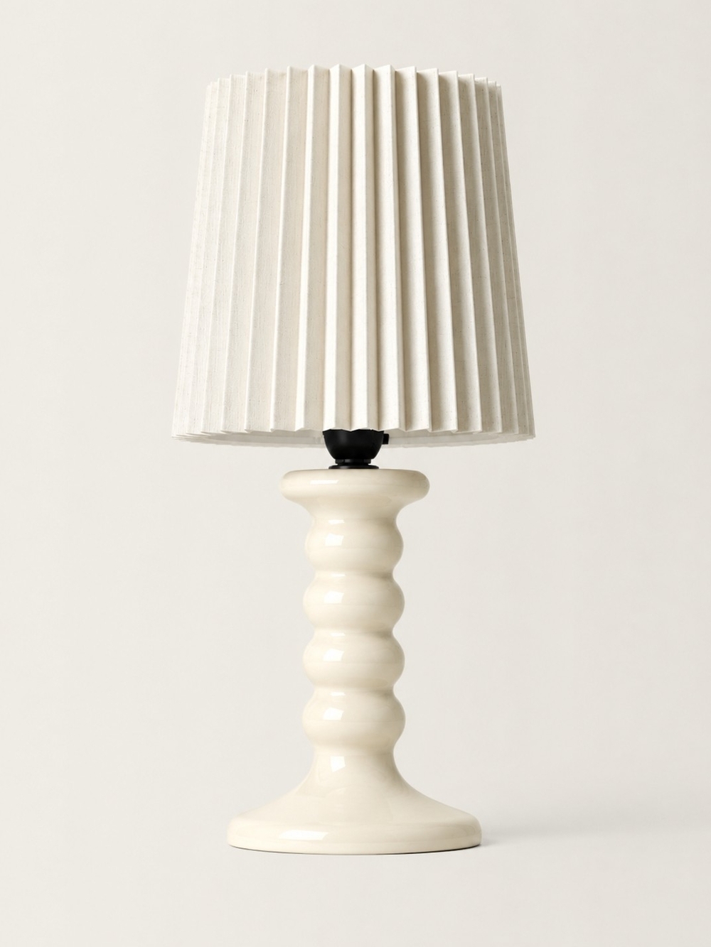 Room Essentials Cream Ceramic Table Lamp with Pleated White Shade
